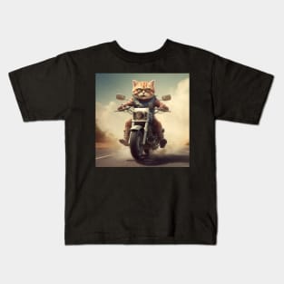 The Cat and Moto Race Kids T-Shirt